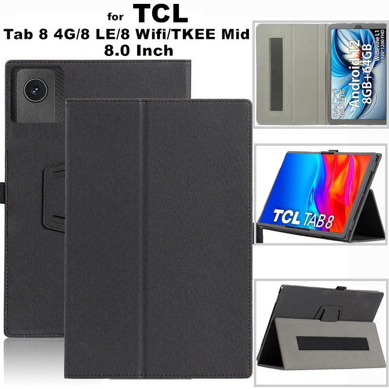 for TCL Tab 8 4G LE Wifi 9132G 9132X 9137W TKEE Mid 8.0 Inch Cover Flip Magentic Leather Stand Protective Case With Hand Holder
