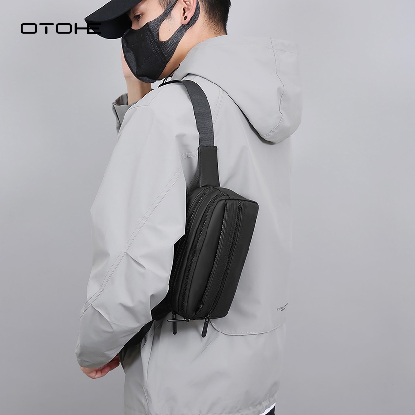 OTOHE แฟชั่นกระเป๋าคาดหน้าอกเอวกระเป๋าความจุขนาดใหญ่มัลติฟังก์ชั่สันทนาการกระเป๋าถนนกระเป๋ากีฬา