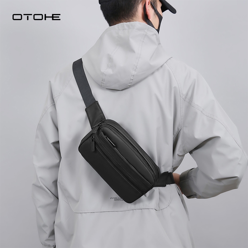 OTOHE แฟชั่นกระเป๋าคาดหน้าอกเอวกระเป๋าความจุขนาดใหญ่มัลติฟังก์ชั่สันทนาการกระเป๋าถนนกระเป๋ากีฬา