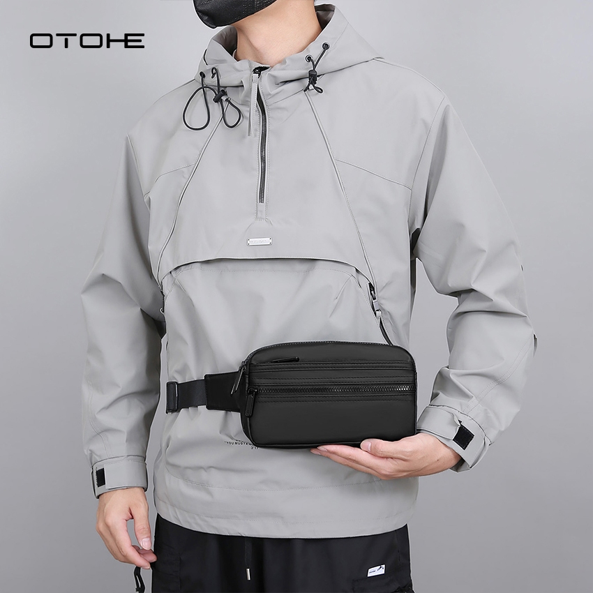 OTOHE แฟชั่นกระเป๋าคาดหน้าอกเอวกระเป๋าความจุขนาดใหญ่มัลติฟังก์ชั่สันทนาการกระเป๋าถนนกระเป๋ากีฬา