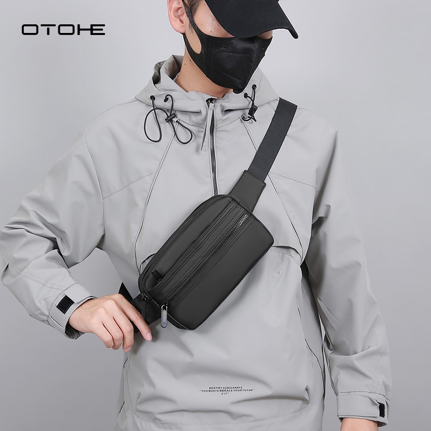 OTOHE แฟชั่นกระเป๋าคาดหน้าอกเอวกระเป๋าความจุขนาดใหญ่มัลติฟังก์ชั่สันทนาการกระเป๋าถนนกระเป๋ากีฬา