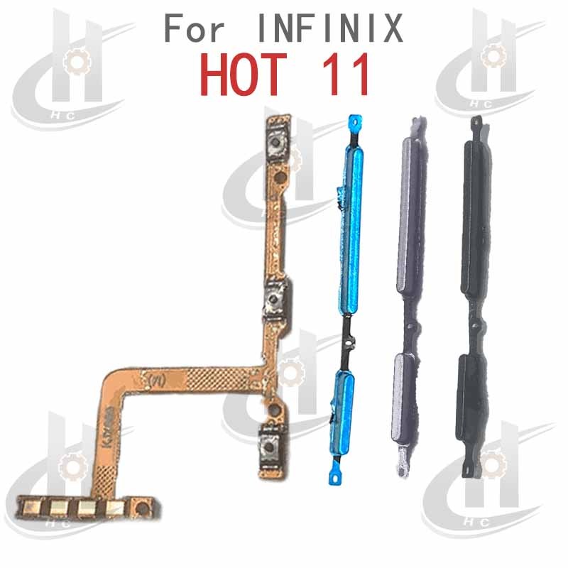 สําหรับ Infinix Hot 11 X689 X689F ปุ่มปรับระดับเสียงด้านข้าง Flex Cable Keys ปุ่มปิดระดับเสียงขึ้นและลงปุ่มด้านข้างอะไหล่ทดแทน