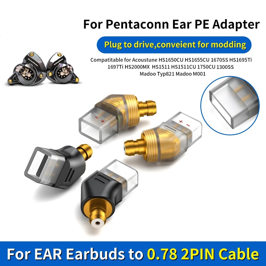 0.78 2Pin หญิงหูชายหูฟังอะแดปเตอร์สําหรับ Pentaconn หู PE/Acoustune HS1650CU/HS1655CU/1670SS