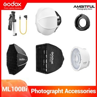 Godox ML100Bi Bi-สีแบบพกพาไฟLEDอุปกรณ์เสริมML-GB Bowens Mountอะแดปเตอร์AK-B02 แบตเตอรี่BL-SF30 Softb