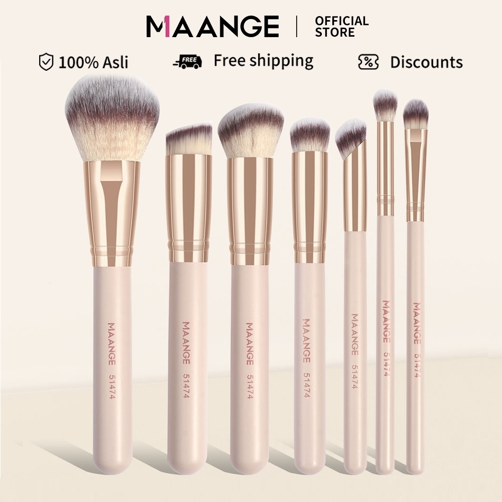 MAANGE ชุดแปรงแต่งหน้า  7 ชิ้น คุณภาพเยี่ยม ขนแปรงนุ่มแน่น เป็นเครื่องมือแต่งหน้าที่ขาดไม่ได้ 51474