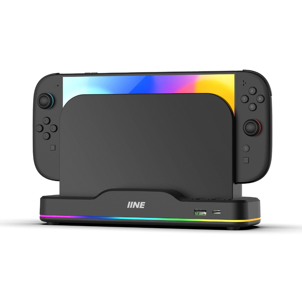 พัดลมระบายความร้อน IINE สําหรับสวิตช์ 2 Dock/ไฟ RGB,Perfect Fit,พัดลมคู่