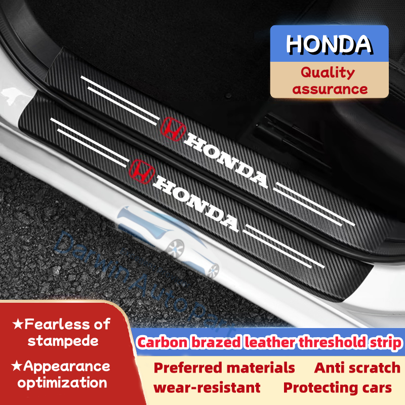 Honda รถประตู Sill สติกเกอร์ Trunk เกณฑ์ Anti-Scratch Decals 4 ชิ้น 8 ชิ้น 9 ชิ้นสําหรับ honda HR-V Civic Brio CR-V City BR-V