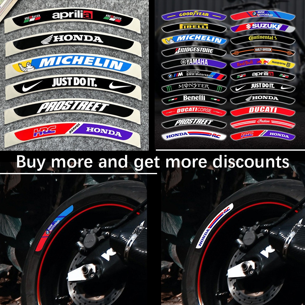 มอไซ สกูตเตอร์ กันน้ำ สติ๊กเกอร์ หมวกกันน๊อค ตกแต่งรถ Honda BMW Ymaha RedBull Suzuki MichelinAprilia