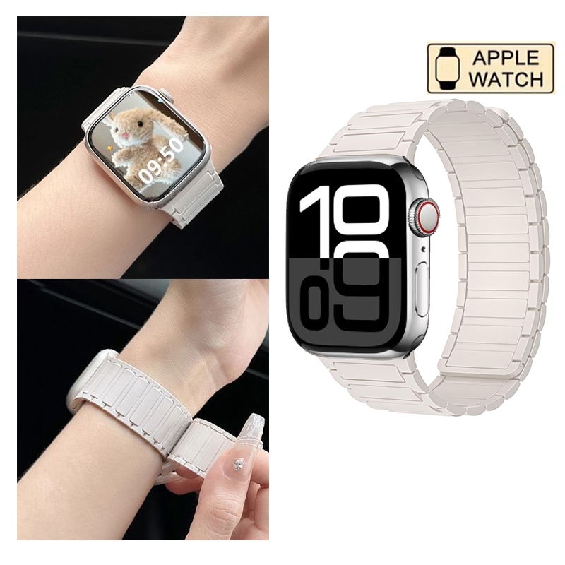 สายรัดซิลิโคนแม่เหล็กกันน้ำเข้ากันได้กับ iwatch band Ultra 2 49 มม. 46 มม. 42 มม. 44 มม. 45 มม. 41 มม. 38 มม. 40 มม.