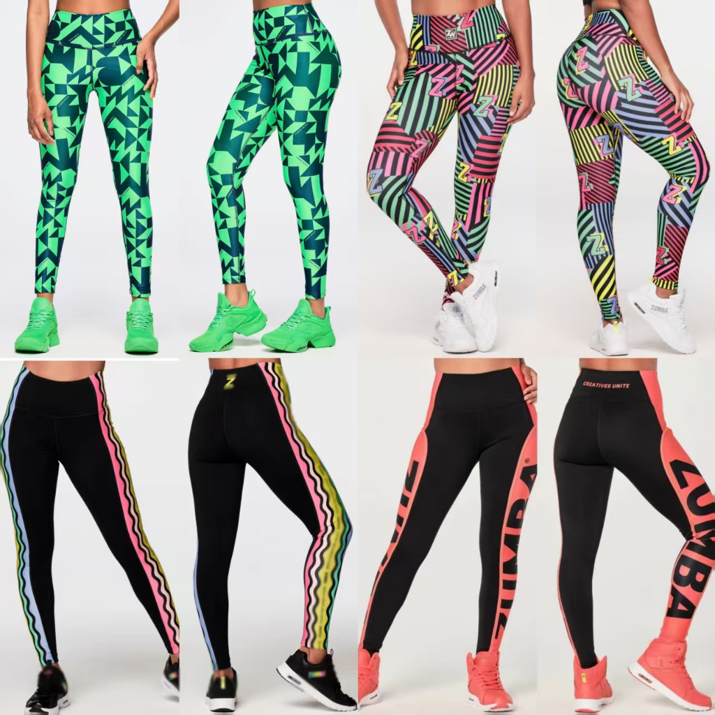 ZUMBA 2025 กางเกงสกินนี่ Slimmer ดู Quick-Drying กีฬาฟิตเนส ZUMBA กางเกงผู้หญิงสีดําสีเขียวสีการจับค