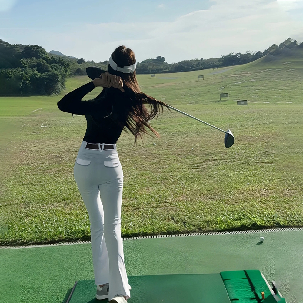 ฤดูใบไม้ผลิฤดูร้อนกอล์ฟกางเกงขายาวผู้หญิงกลางเอวบางแฟชั่นแห้งเร็วกางเกงระบายอากาศที่มีคุณภาพสูงความชื้นไส้ตะเกียงเหงื่อกลางแจ้งนันทนาการกีฬาบอลกางเ - รูปที่ 3