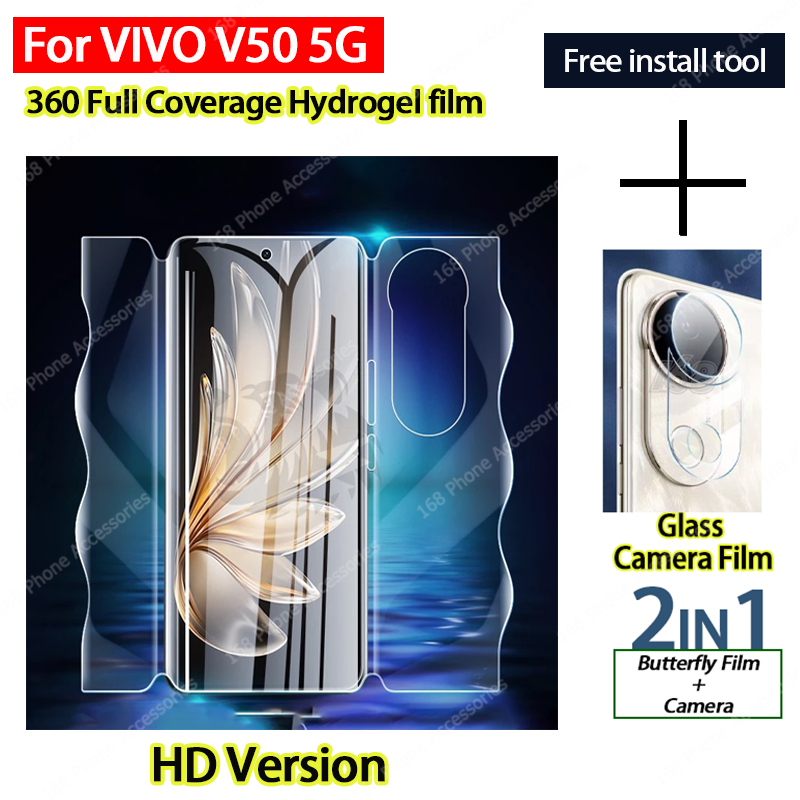 ฟิล์ม Vivo V60 V70 V50 V40 V30 V29 V27 5G ฟิล์ม Vivo V40 V30 V25 Pro ฟิล์มกล้องไฮโดรเจลกันรอยหน้าจอ 360 องศา สําหรับ