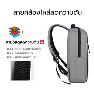 กระเป๋าเป้สะพายหลัง ใส่แล็ปท็อป พอร์ตชาร์จ USB ขนาด 15.6 นิ้ว Business Backpack
