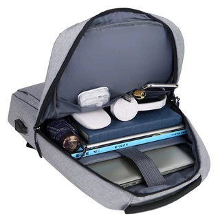 กระเป๋าเป้สะพายหลัง ใส่แล็ปท็อป พอร์ตชาร์จ USB ขนาด 15.6 นิ้ว Business Backpack