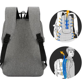 กระเป๋าเป้สะพายหลัง ใส่แล็ปท็อป พอร์ตชาร์จ USB ขนาด 15.6 นิ้ว Business Backpack