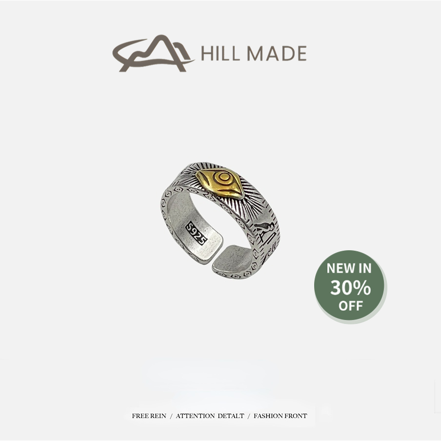 Egypt Horus Eye Gold แหวนผู้ชายสไตล์/เปิดการออกแบบ Non High Mountain Takahashi/ของขวัญสําหรับแฟน//เรียบง่ายทุกวัน HMR53