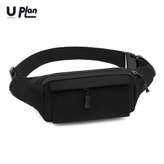 UPLAN กระเป๋าคาดเอวแฟชั่นสำหรับผู้ชาย กระเป๋าคาดหน้าอกสำหรับเล่นกีฬากลางแจ้ง เรียบง่ายและลำลอง