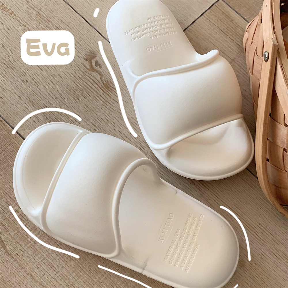 Xitiao รองเท้าแตะสีทึบในบ้านฤดูร้อนสไตล์ใหม่สบายๆเรียบง่าย EVA รองเท้าแตะแบนรองเท้าแตะผู้หญิง