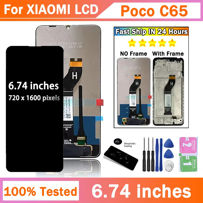 6.74 IPS LCD สําหรับ Xiaomi Poco C65 2310FPCA4G 2310FPCA4I จอแสดงผล CD Touch Screen Digitizer Assemb