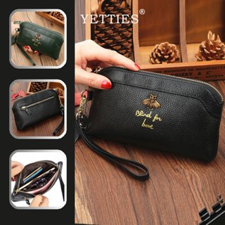 YETTIES พร้อมส่ง ใหม่ กระเป๋าสตางค์ หนังแท้ ใบยาว ทรงคลัทช์ …