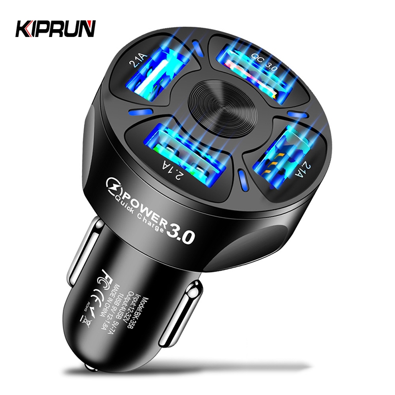 คิปรัน ที่ชาร์จในรถเร็ว 35W ชาร์จเร็ว 4 พอร์ต USB รองรับการชาร์จแบตในรถ