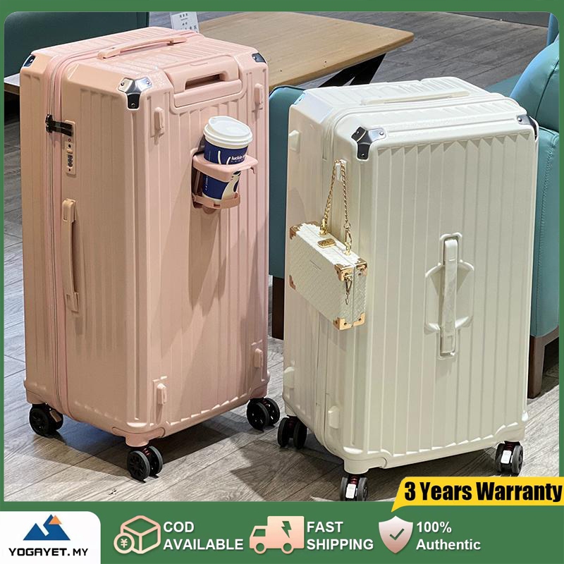 【สต็อกไทยพร้อมส่ง】กระเป๋าเดินทาง ขนาด20/26/30นิ้ว กระเป๋าล้อลาก ขึ้นเครื่อง โหลดใต้เครื่อง น้ำหนักเบา มีที่วางแก้ว ที่แขวนด้านข้าง ช่องเสียบUSB