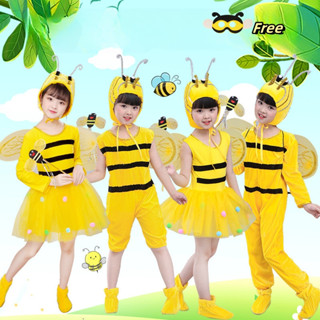 ชุดเด็กชุดเต้นผึ้งน้อยอนุบาลเด็กทารกเครื่องแต่งกายการแสดงสัต…