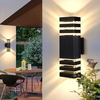 IP66 กันน้ำกลางแจ้ง ติดผนัง LED โคมไฟผนัง ไฟทางเดิน โคมภายนอก ผนัง ของแต่งบ้านติดกําแพง E27 หลอดที่เปลี่ยนได้ ไฟสวน