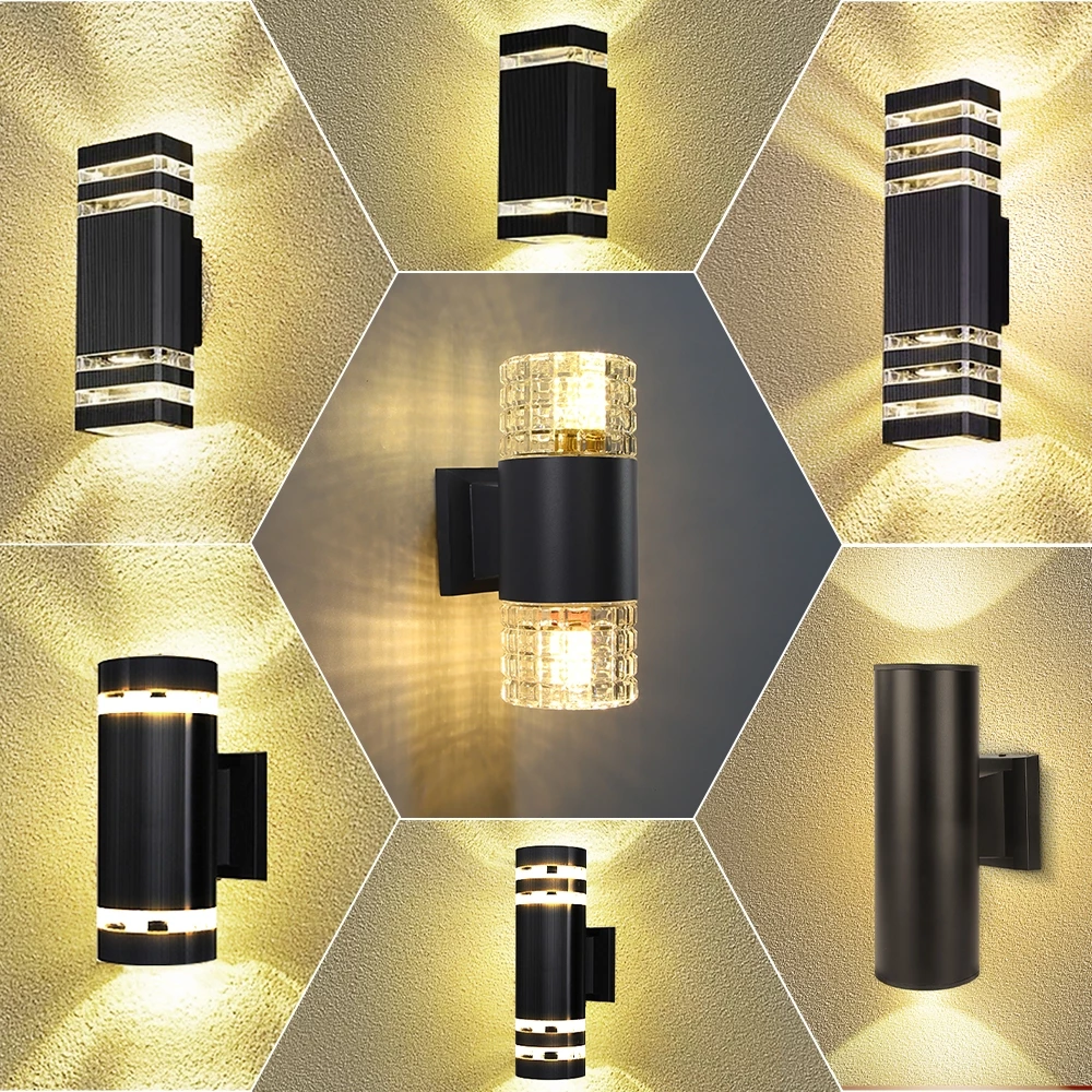 IP66 กันน้ำกลางแจ้ง ติดผนัง LED โคมไฟผนัง ไฟทางเดิน โคมภายนอก ผนัง ของแต่งบ้านติดกําแพง E27 หลอดที่เปลี่ยนได้ ไฟสวน