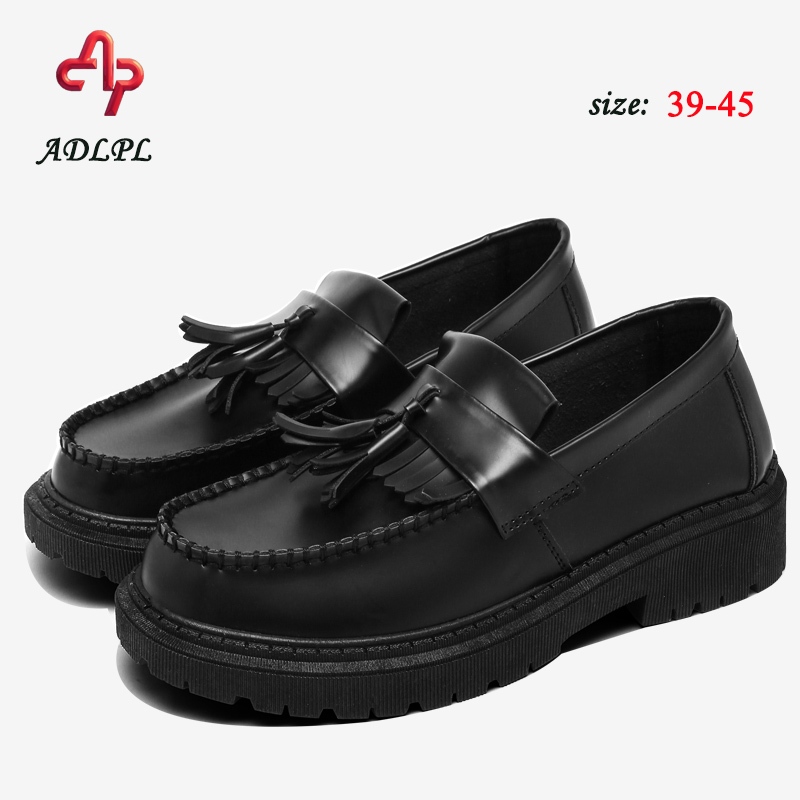 ✨ช่วย✨สีดำ  รองเท้าหนัง loafer  ธุรกิจ คัชชูผู้ชาย รองเท้าหนัง รองเท้าทำงานสีดำไซส์#D168