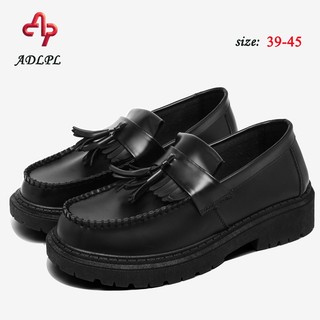 ✨ช่วย✨สีดำ  รองเท้าหนัง loafer  ธุรกิจ คัชชูผู้ชาย รองเท้าหนัง รองเท้าทำงานสีดำไซส์#D168