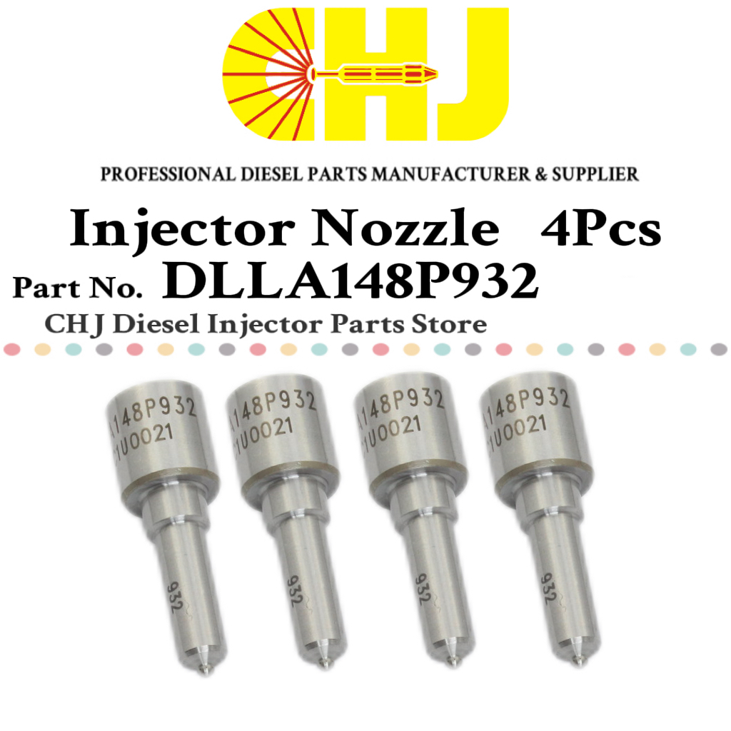 เคล็ดลับหัวฉีดหัวฉีดน้ํามันเชื้อเพลิงดีเซล 4 ชิ้น DLLA148P932 093400-9320 สําหรับ Nissan Navara D22 