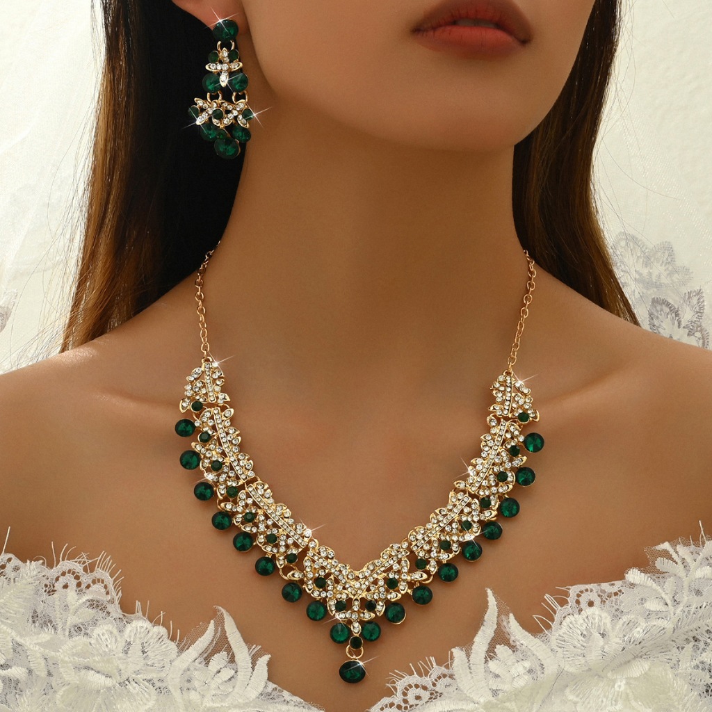 โลหะผสม Jewellery ชุดสร้อยคอต่างหู 2 ชิ้น Party Jewellery ชุดสาววัน Jewellery