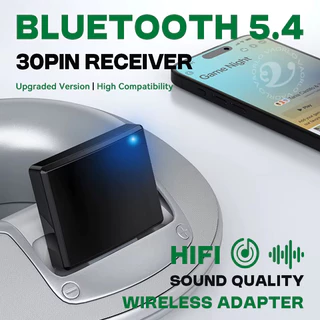 🚀ท้องถิ่น🚀30pin บลูทูธ 5.4 เครื่องรับสัญญาณเสียง HIFI Lossless เพลงความเข้ากันได้สูงอะแดปเตอร์ไร้สาย A2DP สําหรับ 30 พิน Docks ลําโพงอะนาล็อก
