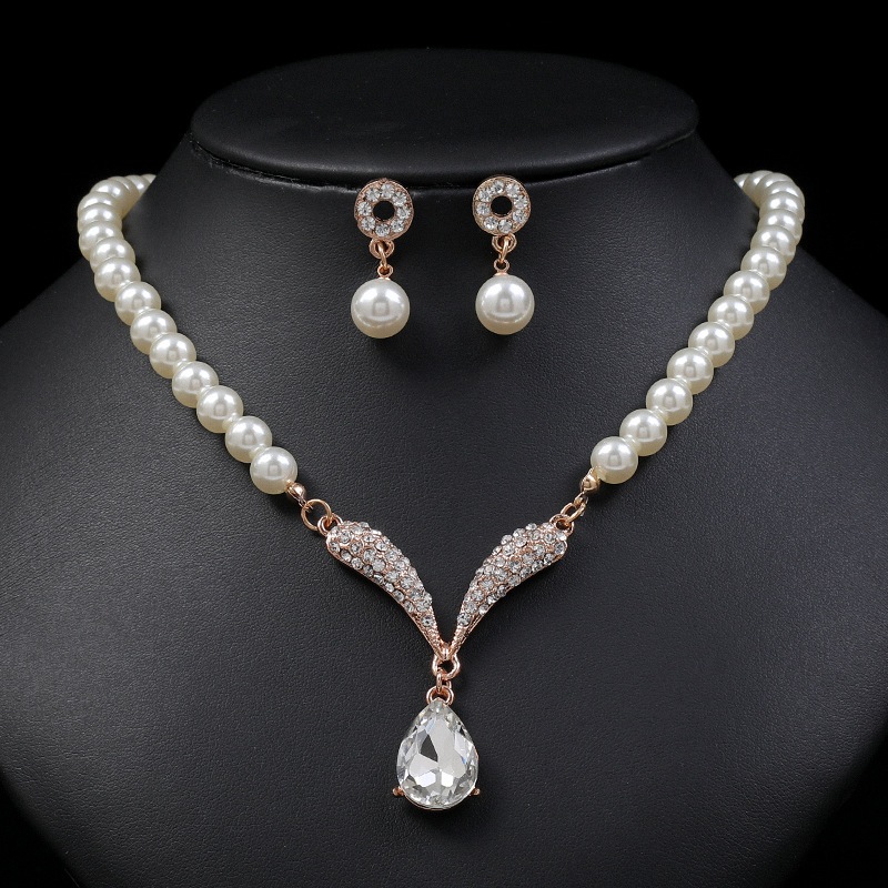 Pearl Jewellery ชุดสร้อยคอมุกต่างหูชุดโลหะผสม Jewellery ชุดปาร์ตี้ วันสาว Jewellery