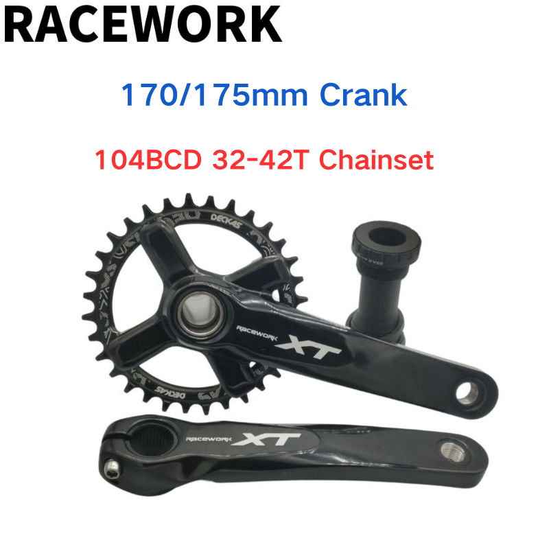 ชุดข้อเหวี่ยง RACEWORK XT ลิงค์ 104BCD 32-42T ตัวเลือก +ข้อเหวี่ยงกลวง 170/175 มม. +BB คู่หูจักรยานเสือภูเขาที่ยอดเยี่ยม เหมาะสําหรับความต้องการขี่ที่หลากหลาย