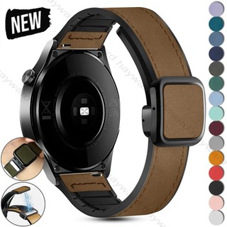 สายหนังแม่เหล็กสําหรับ Samsung Galaxy Watch FE 7 6 5 4 40 44 มม.6 4Classic ซิลิโคน 20 มม.22 มม.สร้อยข้อมือสําหรับนาฬิกา Huawei GT 6Pro 46 มม./Huawei GT Runner 1/2