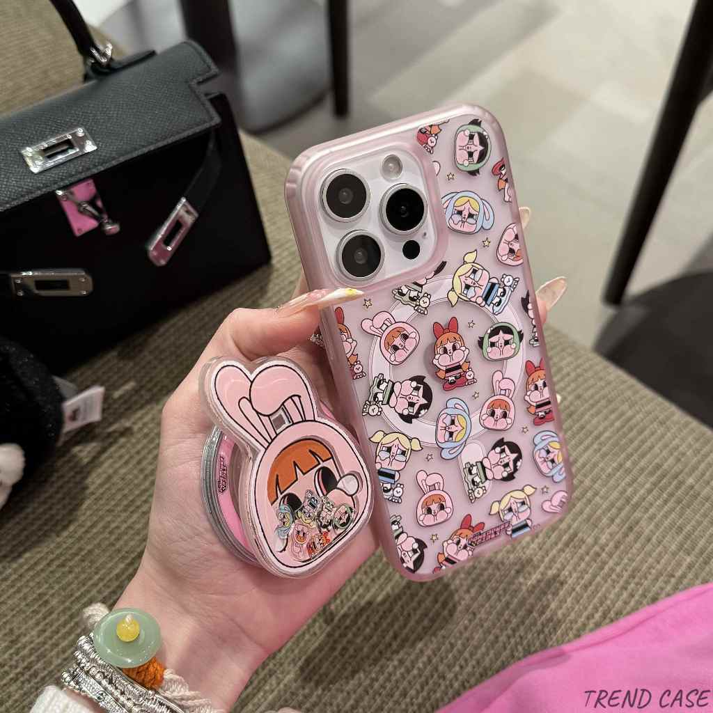 สาวการ์ตูนวงเล็บแม่เหล็กเคสโทรศัพท์สําหรับ ไอโฟน 16 15 14 13 มือโปร สูงสุด ป้องกันปกหลังปลอก