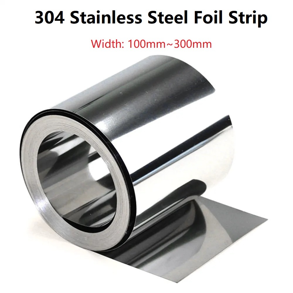 304 Stainless Steel Foil Strip Sheet สแตนเลสแถบฟอยล์แผ่นแผ่นโลหะกว้าง 10 20 30 40 50 100 200 300 มม. ม้วนฟอยล์เหล็กแถบแคบ
