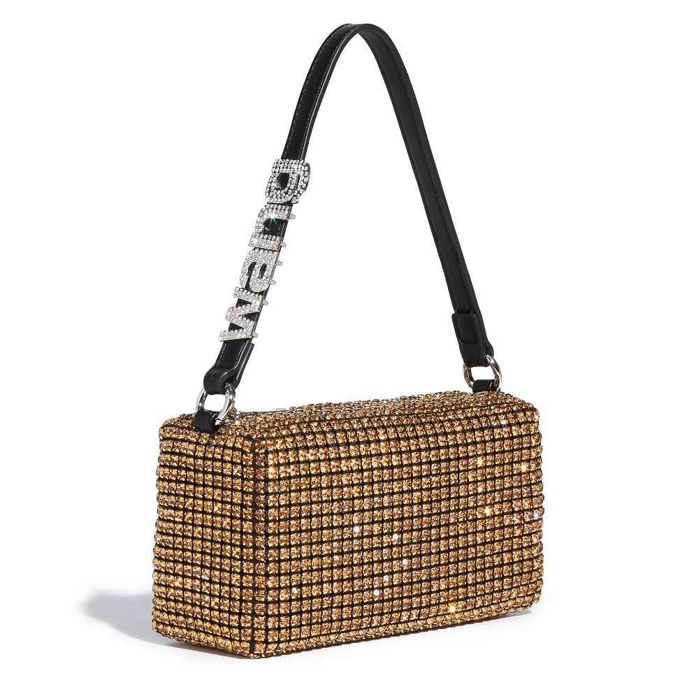 กระเป๋าถือสตรีอาหารค่ํา Rhinestone กระเป๋า Crossbody เงา Rhinestone กระเป๋าสําหรับงานแต่งงานวันเกิด