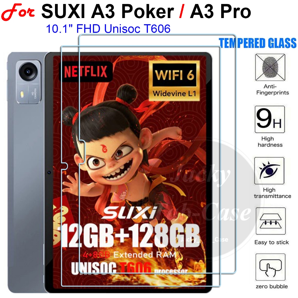 Fit สําหรับ SUXI โป๊กเกอร์ A3 Unisoc T606 10.1 "FHD SUXI Ai แท็บเล็ต A3 Pro XPro 10.1 นิ้วกระจกนิรภัยฟิล์ม HD ป้องกันหน้าจอ