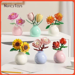 🌷🌱ตัวต่อดอกไม้รักษาจิตใจ เล่นได้หลายแบบ | ของเล่นเด็ก สุดน่ารัก พร้อมโถดอกไม้จำลอง ตะเกียงทางตะวัน กุหลาบ ชุดของขวัญวันแม่ <Nancy>