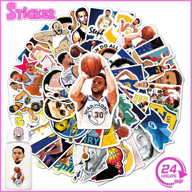 50PCS Stephen Curry สติกเกอร์ NBA บาสเกตบอล Star ไวนิลกันน้ําสําหรับสเก็ตบอร์ดแล็ปท็อป IPAD Notebook