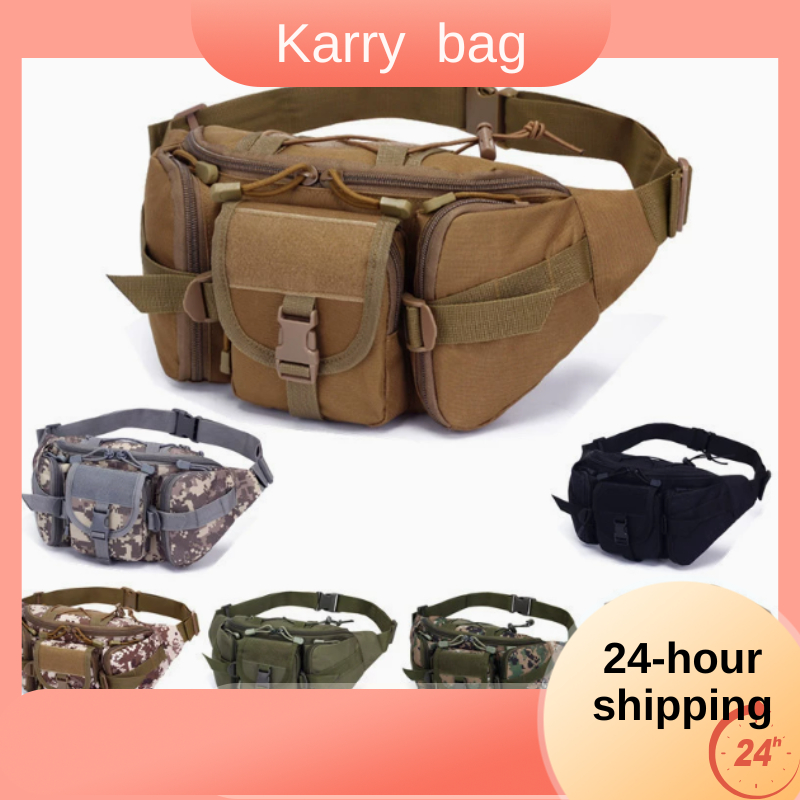 [จัดส่งในประเทศ] กีฬากลางแจ้งเข็มขัดกระเป๋า Multifunctional ความจุขนาดใหญ่ไหล่กระเป๋ากันน้ำทนต่อการขัดถูหนาไหล่ป้องกันการบีบอัดกระเป๋าสะพายกระเป๋า