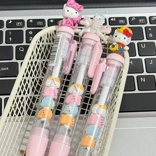 🔥ปากกาเจลซานริโอ 0.5มม. หมึกดำ เปลี่ยนแท่ง+DIYลูกปัดน่ารัก อุปกรณ์นักเรียน/ออฟฟิศ สไตล์ Y2K