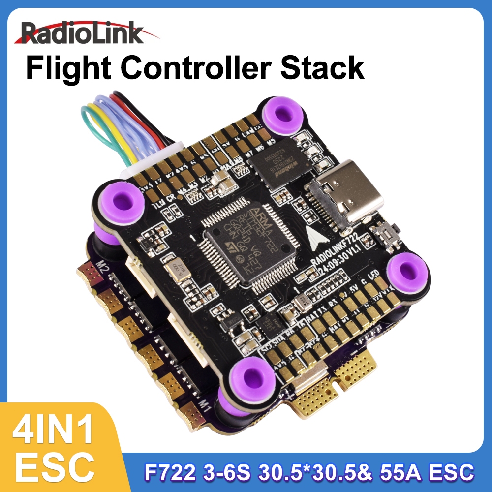 Radiolink F722 Stack F722 FC พร้อม FC 55A 4-IN-1 ESC แบบไม่มีแปรงสําหรับเฮลิคอปเตอร์ปีกคงที่
