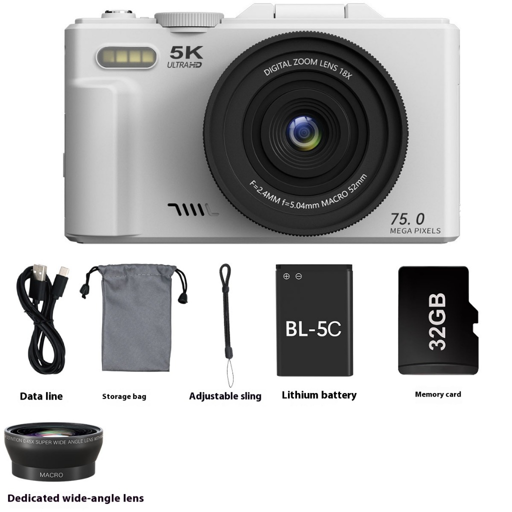 กล้องเริ่มต้น Entry,กล้องดิจิตอลสําหรับถ่ายภาพ,กล้อง 5K Vlog 3 นิ้ว 180° Flip Screen 18x Digital Zoo