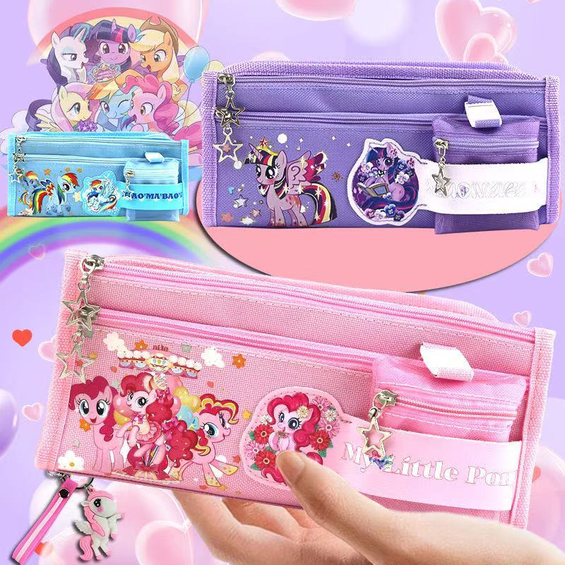 SANRIO กระเป๋าดินสอ ซานริโอ อะนิเมะ คุโรมิ ซินนามอนโรล ซิปกล่องเครื่องเขียนสําหรับโรงเรียนนักเรียนเครื่องเขียนปากกากรณีผู้ถือบัตรอุปกรณ์การเรียน