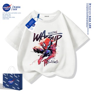 เสื้อยืดแขนสั้นสำหรับเด็กสไตล์อเมริกัน เนื้อผ้าฝ้ายนุ่มสบายผ…