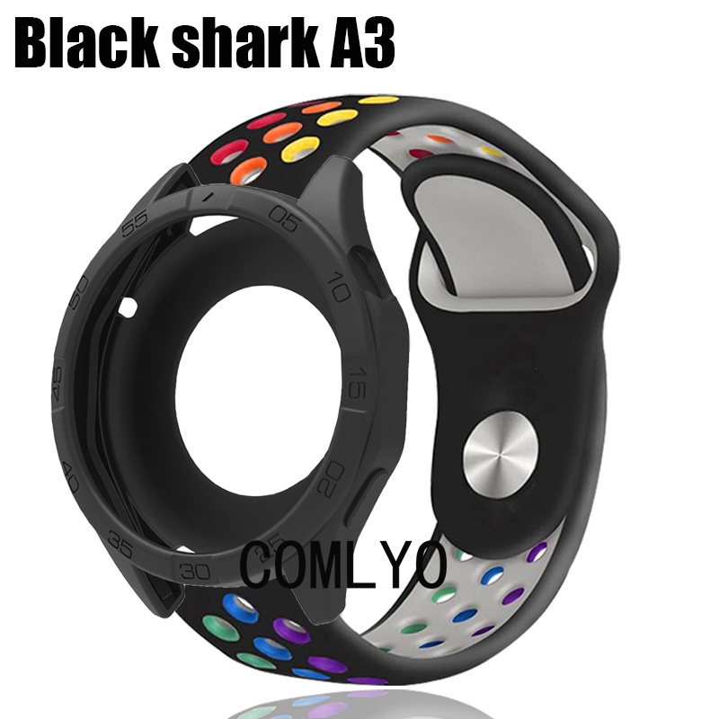 สําหรับ Black shark A3 สายรัดสมาร์ทวอทช์เคสกันชนป้องกันแถบซิลิโคนอ่อนนุ่มฟิล์มป้องกันหน้าจอ